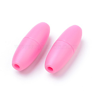Plastic Breakaway Clasps, For Rubber Silicone Teething Necklaces, Hot Pink, 24x9mm, Hole: 2.5mm(X-KY-R012-11)