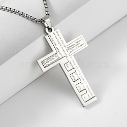 Stainless Steel Cross Pendant Snake Bone Chain Titanium Necklace Jewelry.(QB4146-2)