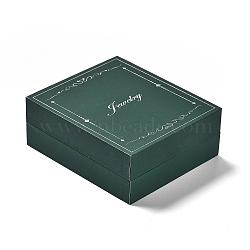 Wooden Jewelry Packaging Boxes, with Sponge Inside, for Necklaces, Rectangle, Dark Green, 8x7x3cm(CON-M009-02)