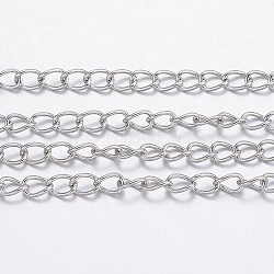 304 Stainless Steel Curb Chains, with Spool, for Jewelry Making, Soldered, Stainless Steel Color, 3.5x2.5x0.5mm, about 65.61 Feet(20m)/roll(CHS-H017-03P-20M)