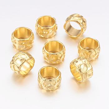 Rondelle Tibetan Style Alloy Beads, Lead Free & Cadmium Free, Large Hole Beads, Golden, 13x8mm, Hole: 10mm