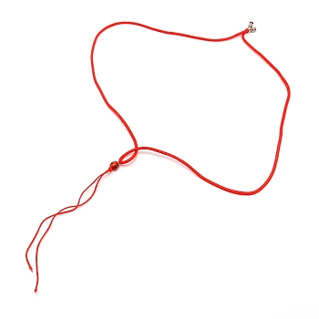 Nylon Pendant Cord Loops, with Slide Glass Bead, Red, 445~477x2mm