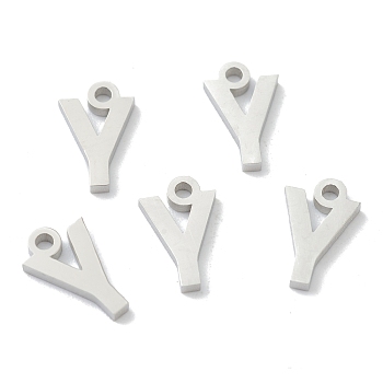 304 Stainless Steel Charms, Greek Alphabet, Stainless Steel Color, Letter.G, 11x7x1.5mm, Hole: 1.5mm