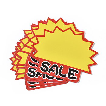 Blank Sales Price Label Tags, Burst Paper Signs, Display Tags Sale Signs for Retail Store Party Favors, Word Sale, Yellow, 17.9x13.9x0.4cm, 10pcs/bag