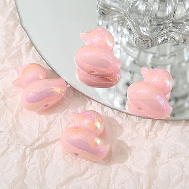 UV Plating Opaque Acrylic Beads(OACR-WH0031-23E)-1
