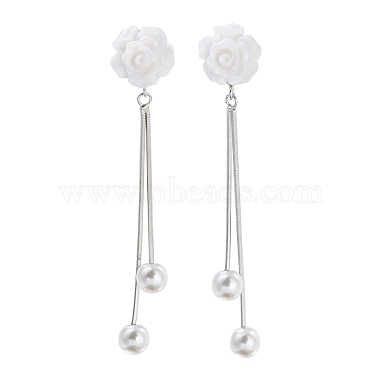 White Flower Sterling Silver Earrings