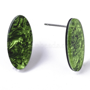 Cellulose Acetate(Resin) Stud Earring Findings(KY-R022-024)-5