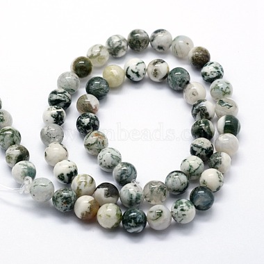 Chapelets de perles en agate d'arbre naturelle(X-G-I199-03-6mm)-2