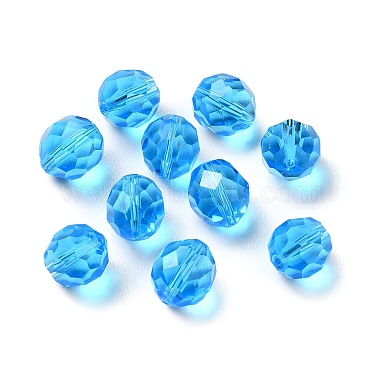 Dodger Blue Round K9 Glass Beads