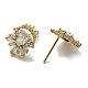 Rack Plating Brass Teardrop Stud Earrings with Cubic Zirconia(EJEW-D063-08G)-2