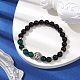 8mm Round Dyed Natural Tiger Eye & Black Onyx Beaded Stretch Bracelets(BJEW-TA00516-02)-2