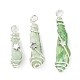 Electroplated Raw Rough Natural Quartz Crystal Copper Wire Wrapped Pendants(PALLOY-JF02412-02)-1