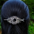 Alloy Hair Cuff Pin, Hair Sticks for Women or Girls, Antique Silver, 90x35mm(PW-WGD767E-01)