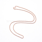 Iron Box Chain Necklace Making, with Lobster Claw Clasps, Rose Gold, 24 inch(61cm), 2.5mm(NJEW-WH0007-01A)