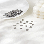 120Pcs 201 Stainless Steel Charms, Flower, Stainless Steel Color, 7x7x1.2mm, Hole: 1mm(STAS-LP0003-46)