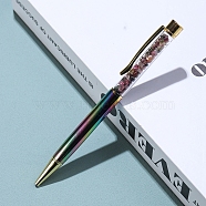 Natural Tourmaline Chip on Top Ball-Point Pens, Aluminium Alloy Ball-Point Pen, 140mm(PW-WG35714-15)