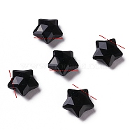 Natural Obsidian Charms, Star, Faceted, 13~13.5x14~14.5x6~6.5mm, Hole: 0.8mm(G-H241-04I)
