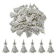 Tibetan Style Alloy Pendants, Lead Free & Cadmium Free, Christmas Tree, Antique Silver, 21x11mm, Hole: 1mm(TIBEP-YW0001-57)