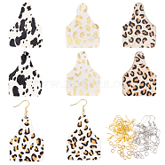 DIY Bottle Dangle Earring Making Kit, Including Leopard Print Pattern Cowhide Leather Pendants, Brass Earring Hooks, Mixed Color, 88Pcs/box(DIY-OC0009-76)