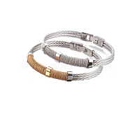 304 Stainless Steel Bangles, with Watch Band Clasps, Mixed Color, 2-1/4 inch(5.6cm)(STAS-I111-02)