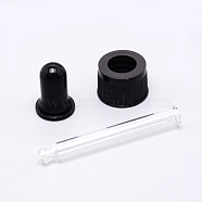 Straight Tip Glass Droppers, with Rubber Bulb and Screw Cap, for Glass Essential Oils Dropper Bottles, Black, 73.5x21mm, Capacity: 10ml(MRMJ-WH0063-37B)