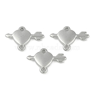 CCB Plastic Connector Charms, Arrow Through the Heart, Platinum, 15x22x3mm, Hole: 1.4mm(CCB-G020-17P)