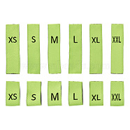 Cotton Sewing Labels, Clothing Size Labels, for Sewing, Knitting, Crafts, Size XS & S & M & L & XL & 2XL, Lawn Green, 40x10mm, 240pcs/set(FIND-TA0001-22)