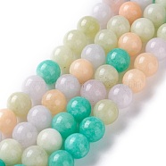 Dyed Natural White Jade Beads Strands, Round, Mixed Color, 10mm, Hole: 1mm, about 38pcs/strand, 14.96 inch(38cm)(G-I299-F08-10mm)