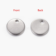 304 Stainless Steel Stamping Blank Tag Pendants, Flat Round, Stainless Steel Color, 8x0.8mm, Hole: 1.5mm(STAS-Q056)