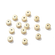 Water Plating Brass Beads, with Rubber Inside, Stopper Beads, Column, Real 24K Gold Plated, 5x4mm, Hole: 1mm(KK-E046-21G-01)