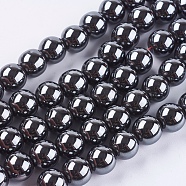 Non-Magnetic Synthetic Hematite Beads Strands, Round, 10mm, Hole: 1.2mm, about 42pcs/strand(G-H1624-10mm-3)