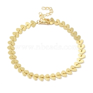 Brass Cob Chain Bracelets for Women, Real 24K Gold Plated, 7-3/8 inch(18.6cm)(BJEW-G672-06G)