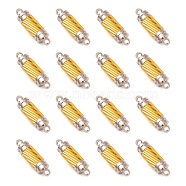 Brass Magnetic Clasps with Loops, Column, Platinum, 18x5mm, Hole: 1.8mm(X-MC040-1)