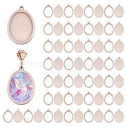 60Pcs 2 Styles DIY Handmade Geometric Wood Chips, Wooden Pendants, Oval, 55x40x2.5mm, Hole: 3.5mm, 30pcs/style(WOOD-CA0001-81C)