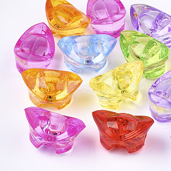 Transparent Acrylic Pendants, Ingot, Mixed Color, 15x26x17mm, Hole: 2mm, about 175pcs/500g(TACR-S133-043)