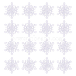 Non-Woven Fabrics Embroidery Patches, Appliques, Sewing Craft Decoration, Snowflake, White, 62x55x1mm, 24pcs/box(DIY-FG0003-70)