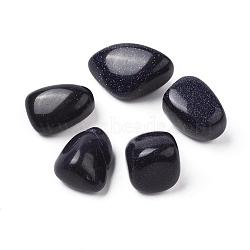 5Pcs Synthetic Blue Goldstone Beads, Tumbled Stone, Vase Filler Gems, No Hole/Undrilled, Nuggets, 20~35x13~23x8~22mm(G-FS0002-08)