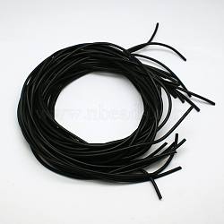 Synthetic Rubber Beading Cord, Round, Solid, No Hole, Black, 6.0mm, about 1.09 yards(1m)/strand(RCOR-A013-02-6.0mm)