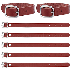 Cowhide Leather Watch Band Strap, Watch Belt, Fit Slide Charms, with Iron Clasps, Platinum, Saddle Brown, 20.5x1.2x0.2cm(AJEW-WH0258-251A)