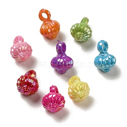 Plating Opaque Acrylic Beads, AB Color, Lantern, Mixed Color, 17.5x11.5mm, Hole: 3.5mm, 735pcs/500g(OACR-E039-46)