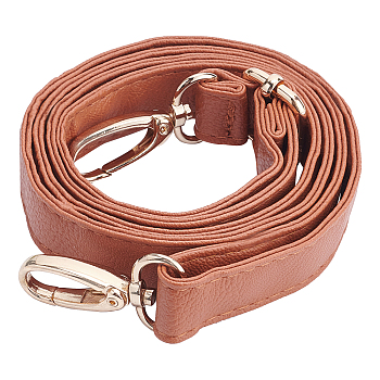 PU Leather Bag Strap, with Zinc Alloy Finding, for Bag Replacement Accessories, Chocolate, 65~120x2cm