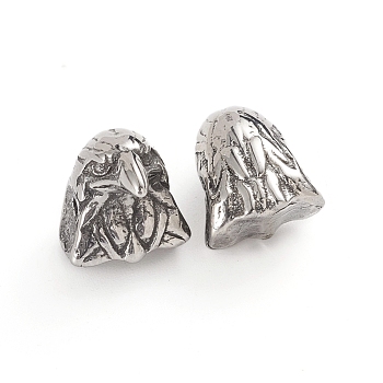 304 Stainless Steel Beads, Eagle Head, Antique Silver, 11x10x12mm, Hole: 1.8mm