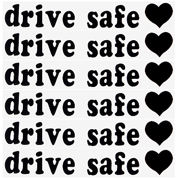 Laser PVC Drive Safe Self Adhesive Car Stickers, Reflective Waterproof Word Car Decorative Decals for Car Decoration, Black, 15x75x0.3mm