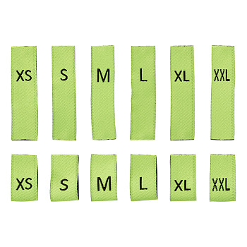 Cotton Sewing Labels, Clothing Size Labels, for Sewing, Knitting, Crafts, Size XS & S & M & L & XL & 2XL, Lawn Green, 40x10mm, 240pcs/set