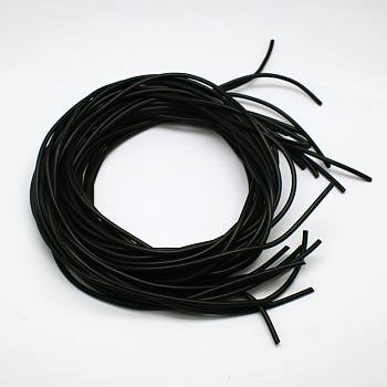 Synthetic Rubber Beading Cord, Round, Solid, No Hole, Black, 6.0mm, about 1.09 yards(1m)/strand