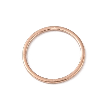 PVD Vacuum Plating 304 Stainless Steel Linking Ring, Ring, Rose Gold, 20x0.8mm, Inner Diameter: 18mm