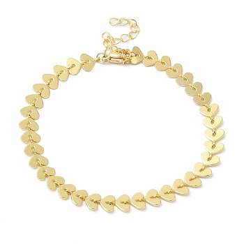 Brass Cob Chain Bracelets for Women, Real 24K Gold Plated, 7-3/8 inch(18.6cm)