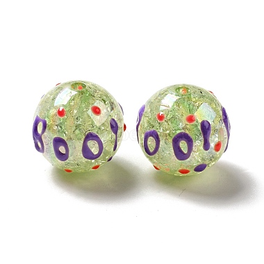 Perles rondes acryliques craquelées transparentes de couleur ab(OACR-A013-04A)-3
