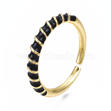 Enamel Wrap Open Cuff Ring(RJEW-N037-009)-4