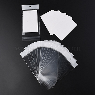 100Pcs Rectangle Paper One Pair Earring Display Cards with Hanging Hole(CDIS-YW0001-02B)-2